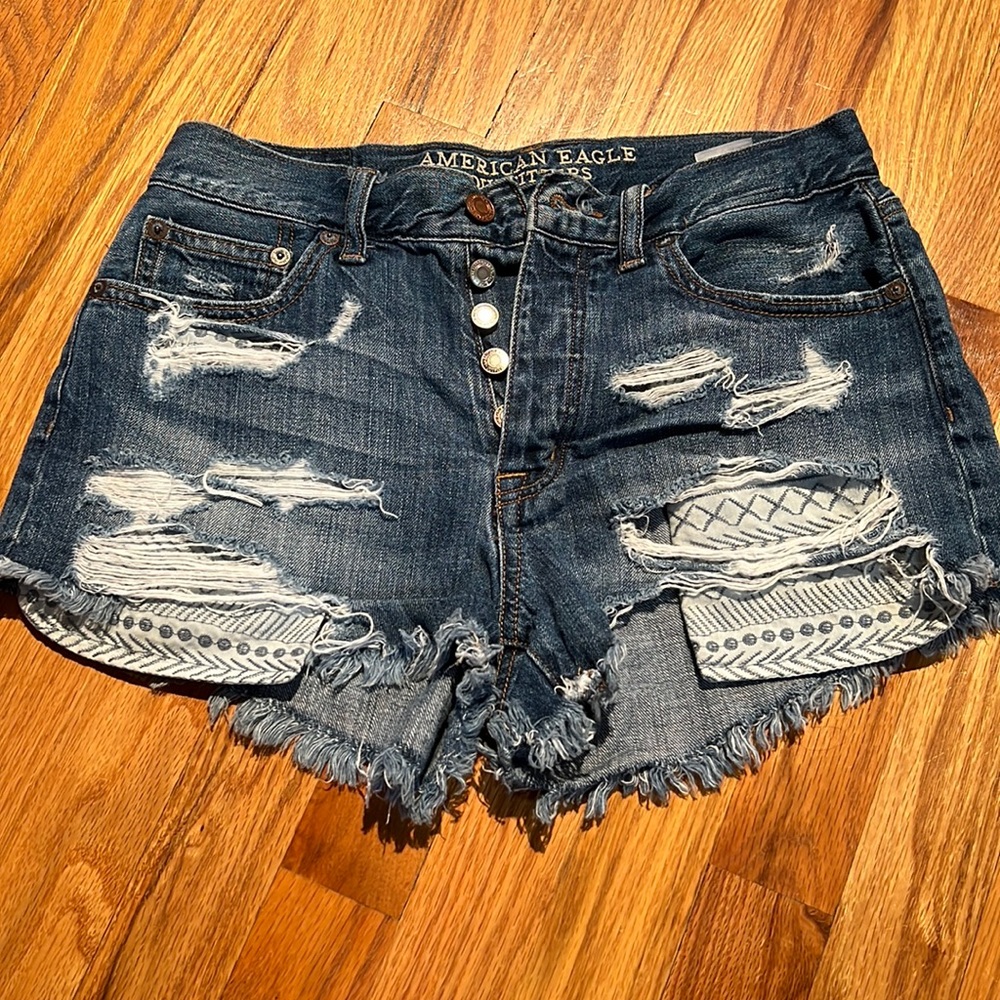 American eagle festival high rise jean shorts